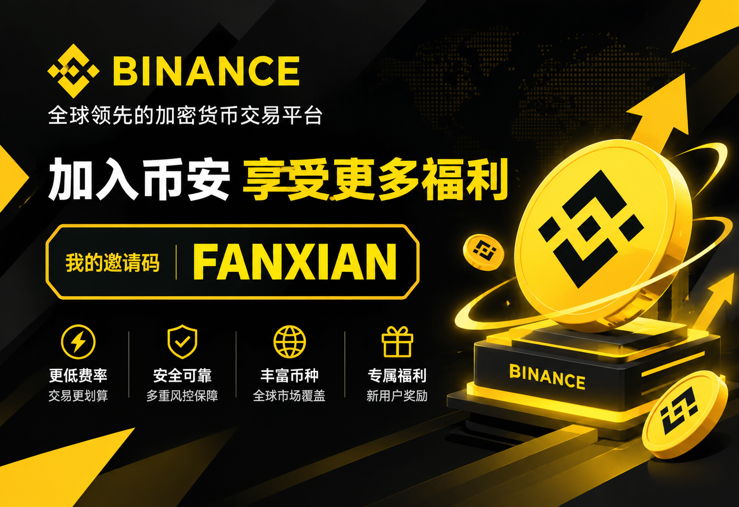 2026 最新｜输入币安推荐邀请码【FANXIAN】折 20% 手续费+ 6 大优惠